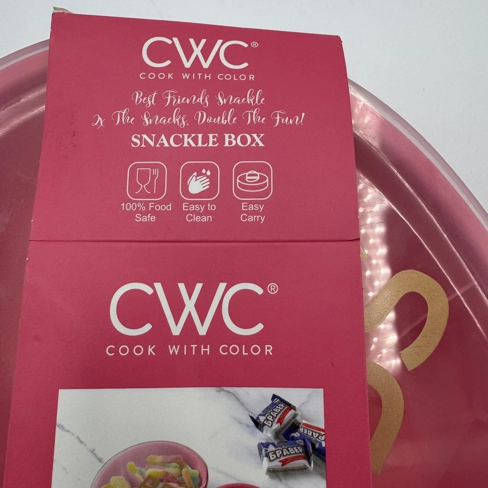 Cook With Color Best Friends Heart Snackle Box 8 Compartment Pink NWT